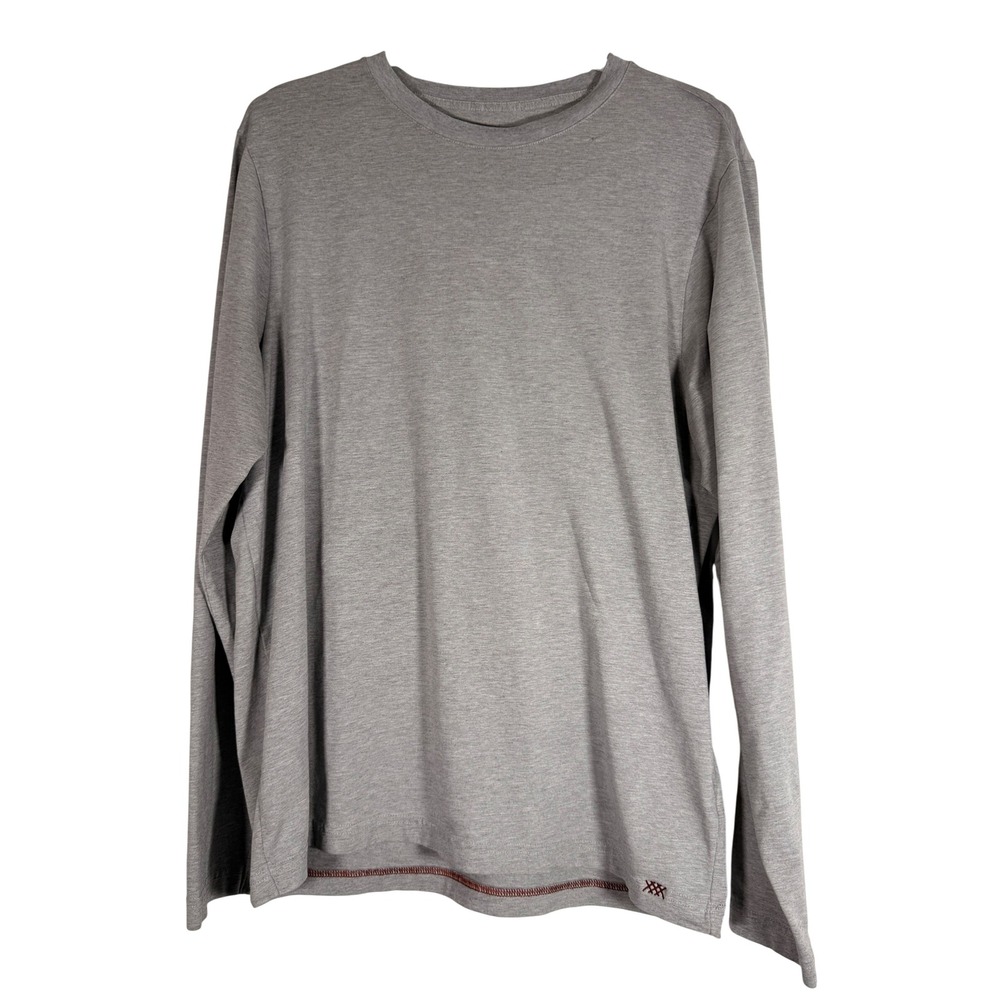 Rhone Reign Long Sleeve Shirt Mens Large Gray Heathered Performance Crew Neck
